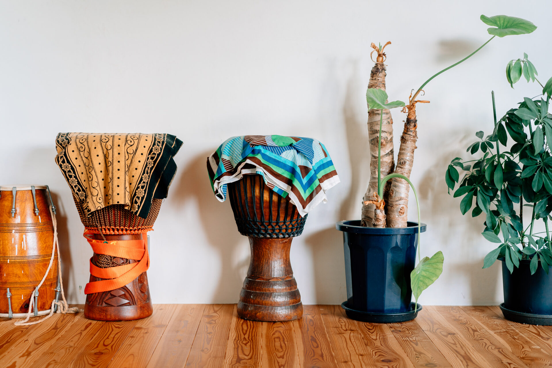 ジャンベ、アフリカの布、ieno textile