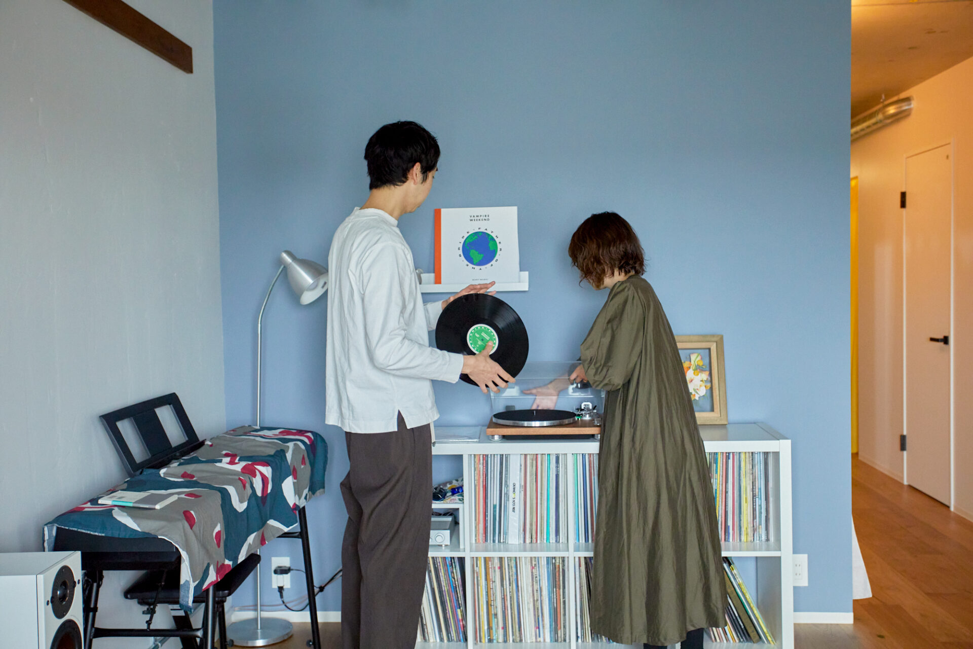 マンションリノベーション、レコード棚
