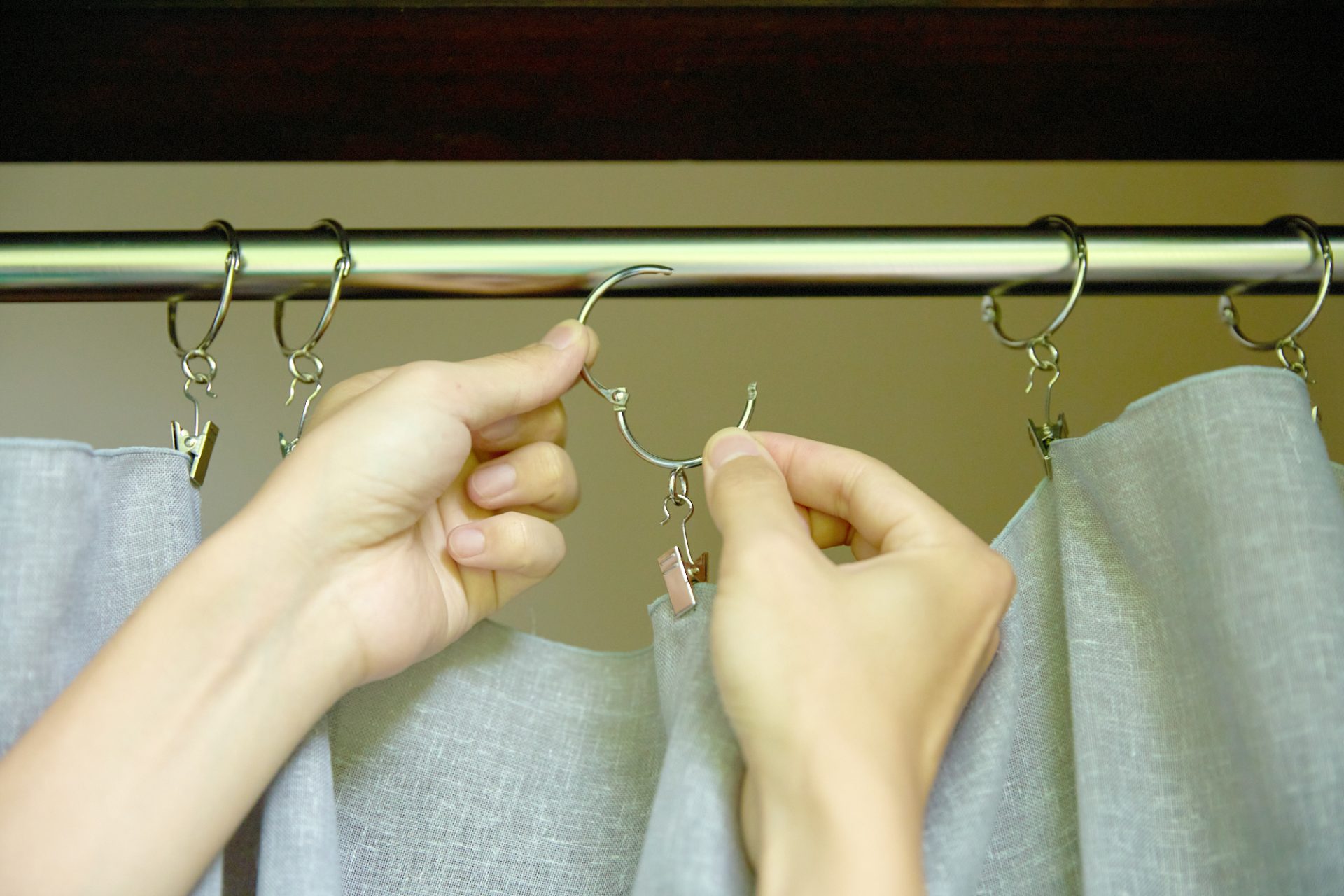 ieno textile,突っ張り棒,ディスプレイリング,カーテンリング