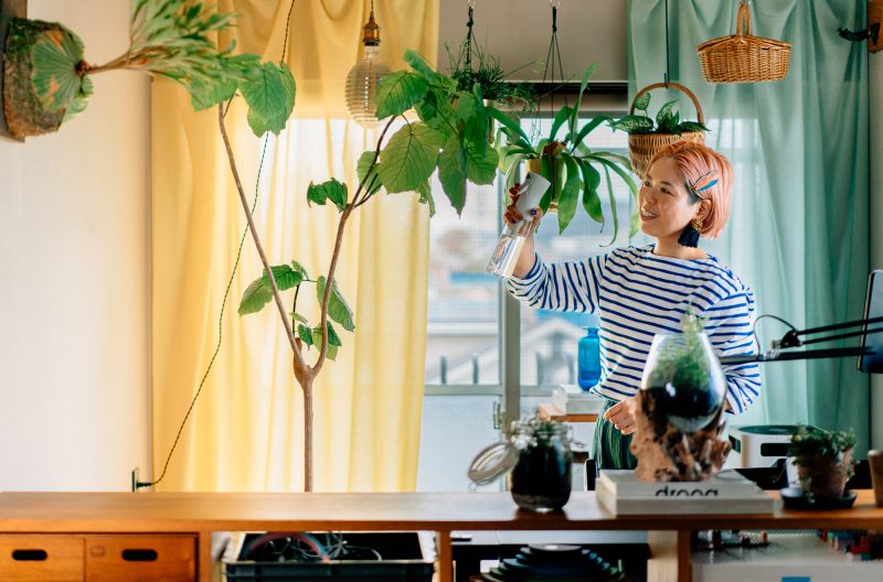 ヴィンテージ家具が主役の、メリハリのある生活空間。